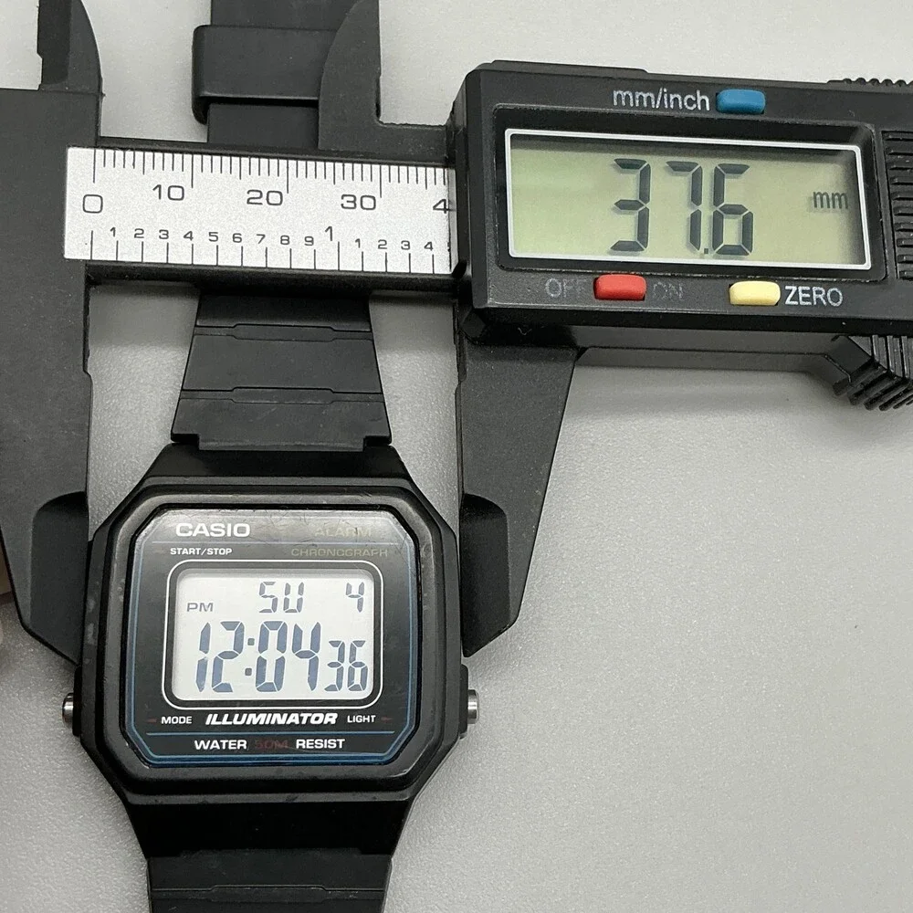 Casio W-217H Mens Watch 38mm Digital Black Illuminator Alarm Chrono New Battery